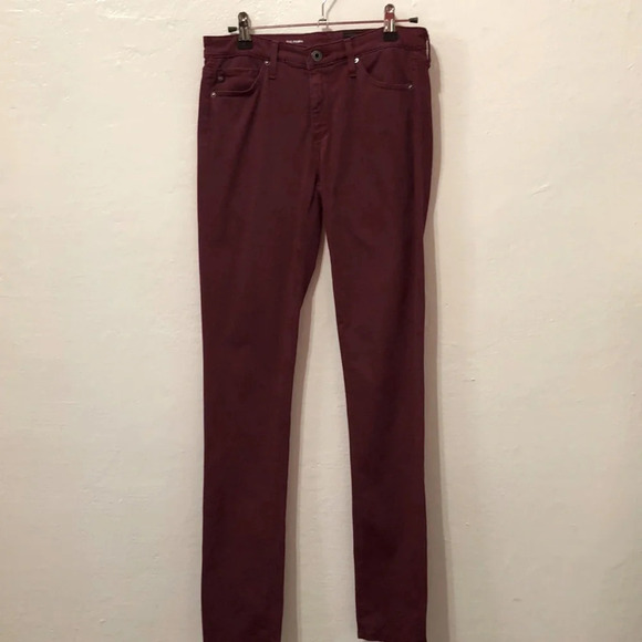AG Adrianno Goldschmied Deep Currant The Prima Cigarette Leg Pants Size 25R - Picture 3 of 7